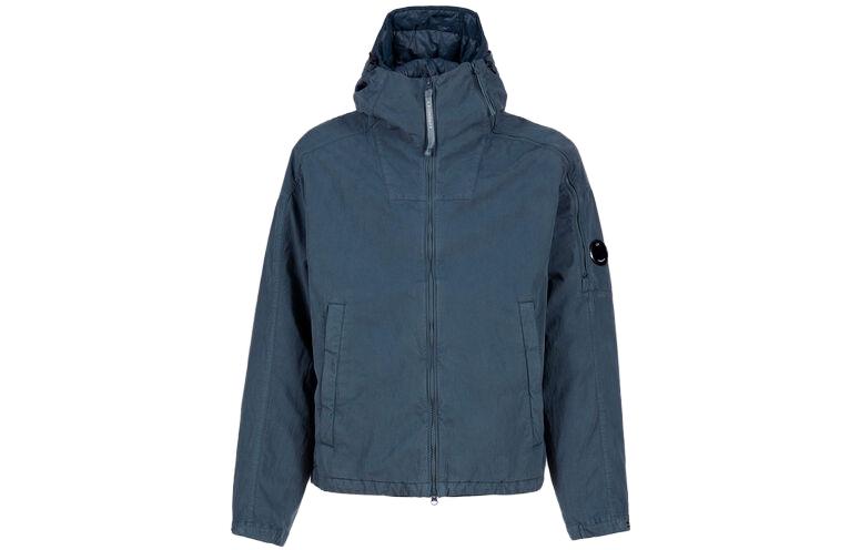 C.P. Company 50 Fili Gommata Hooded Jacket Navy Blue Full-Zip Jacket 15CMOW275A005966G871