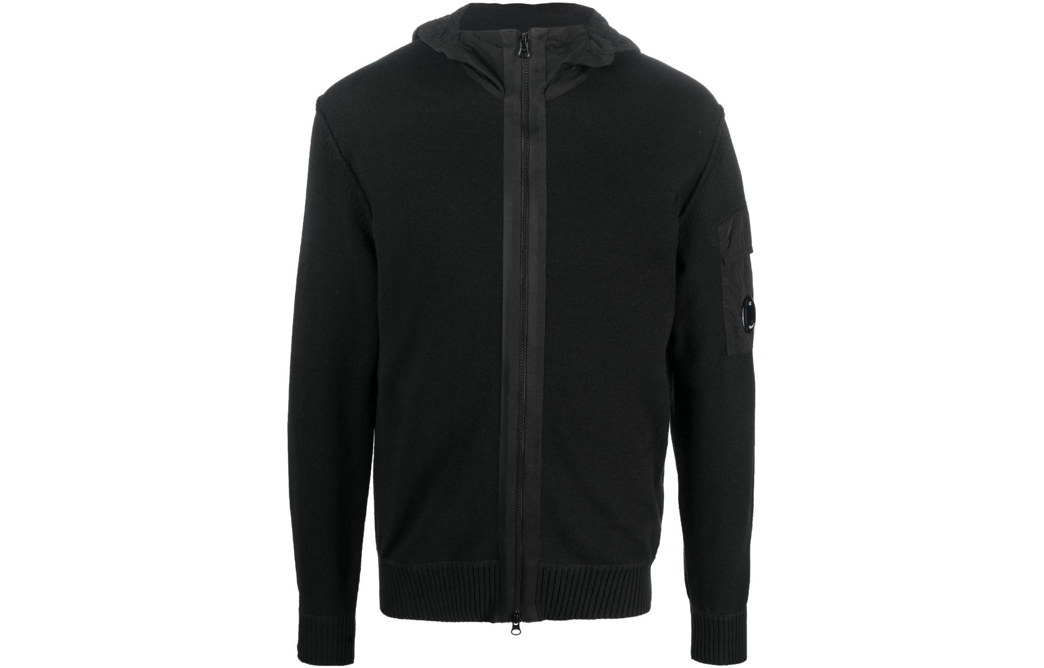 Order C.P. 컴퍼니 블랙 풀집 후드 재킷 롱슬리브 솔리드 핏 14CMKN185A005367M999