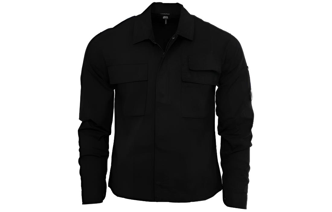 C.P. Company  Black Long-Sleeve Jacket with Chest Pocket. 16CMSH121A002824G999