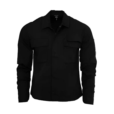 C.P. Company Black Long-Sleeve Jacket with Chest Pocket. 16CMSH121A002824G999