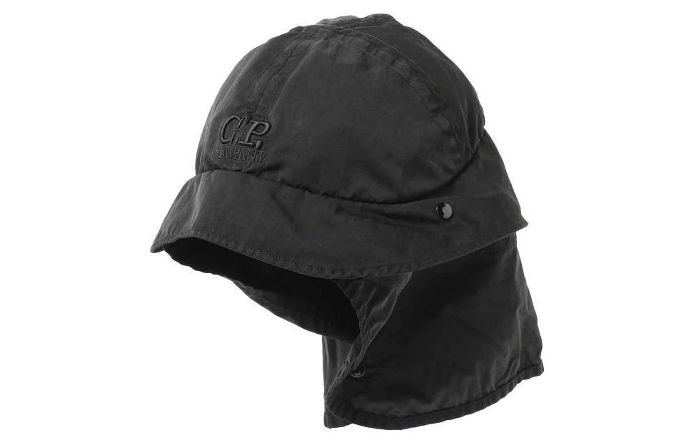 C.P. Company  Black Nylon Cap with Logo Embroidery. 16CMAC001A005269G999