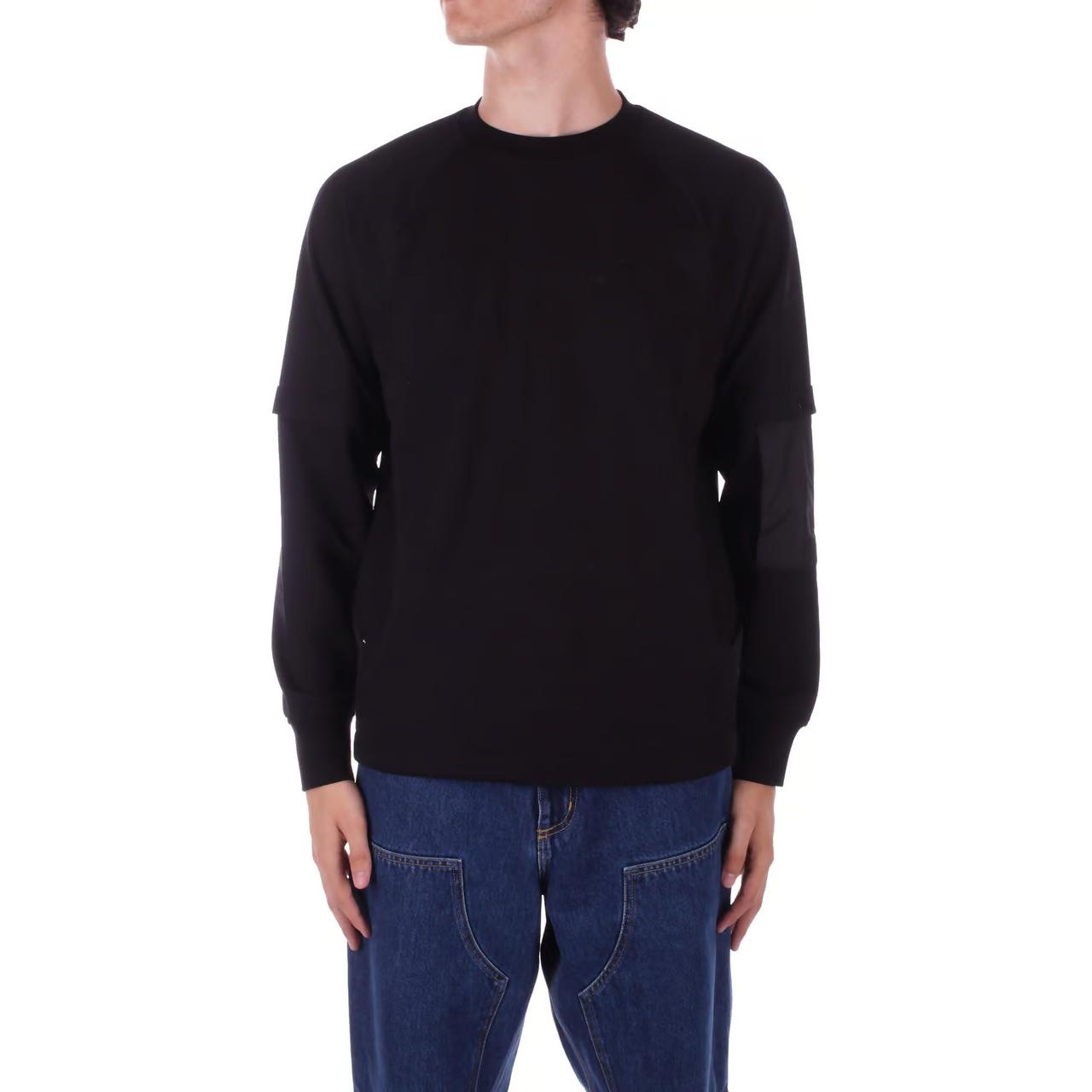 C.P. Company  Black Raglan Sleeve Crewneck Pullover Sweater. CLSS029A006452M999