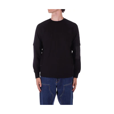 C.P. Company Black Raglan Sleeve Crewneck Pullover Sweater. CLSS029A006452M999