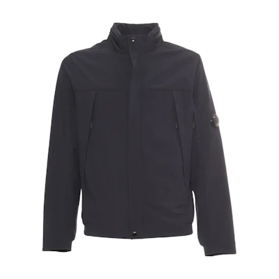 C.P. Company Black Solid Color Zip-Up Hooded Jacket. 14CMOW036A005968A888