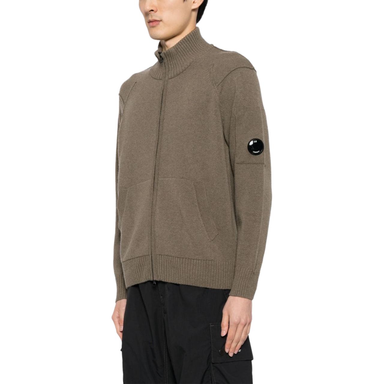 Purchase C.P. Company Sweater Coklat Full-Zip Leher Tinggi CMKN143A110149A359