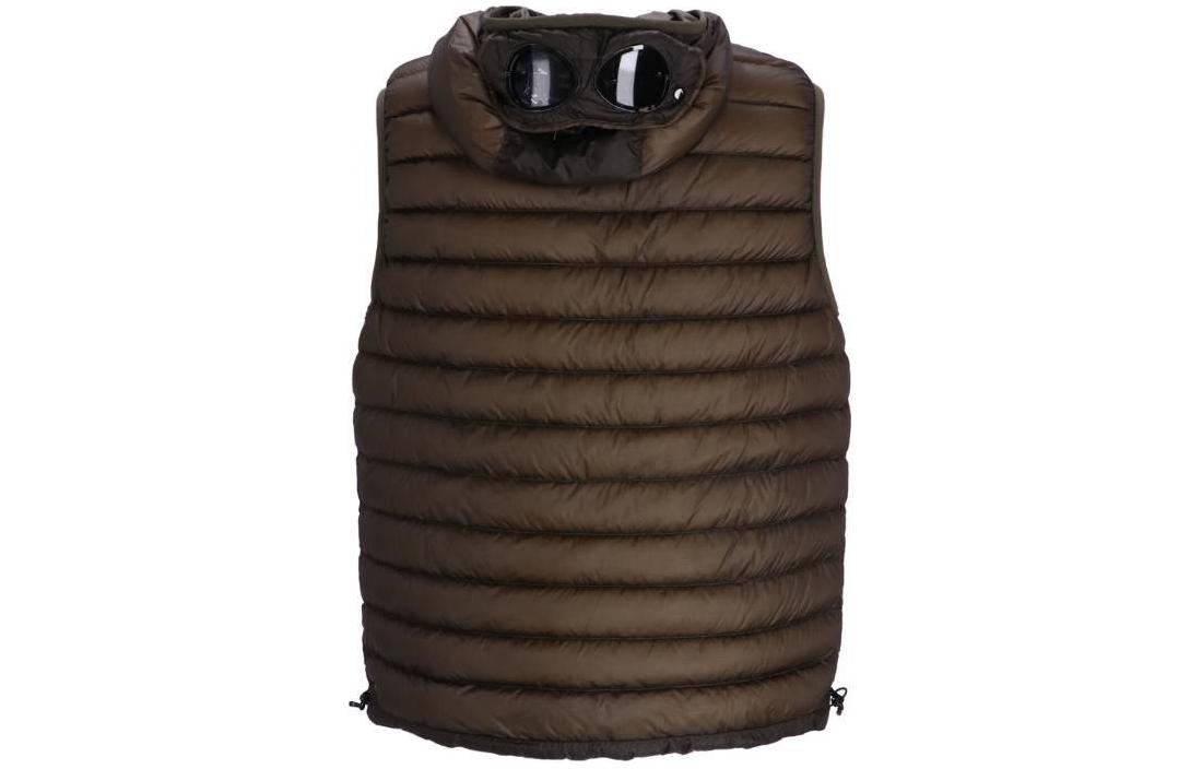 Lookbook C.P. Company Coklat Jaket Tanpa Lengan Berzip Bertudung. 15CMOW171A006099A670