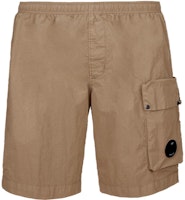 C.P. Company Brown Solid Elastic Waist Straight Shorts. 14CMBW217A005991G339 C.P. Company Brown Solid Elastic Waist Straight Shorts. 14CMBW217A005991G339