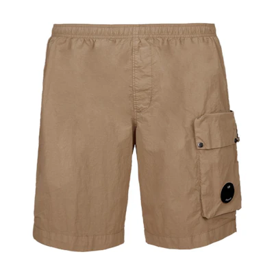 C.P. Company Brown Solid Elastic Waist Straight Shorts. 14CMBW217A005991G339