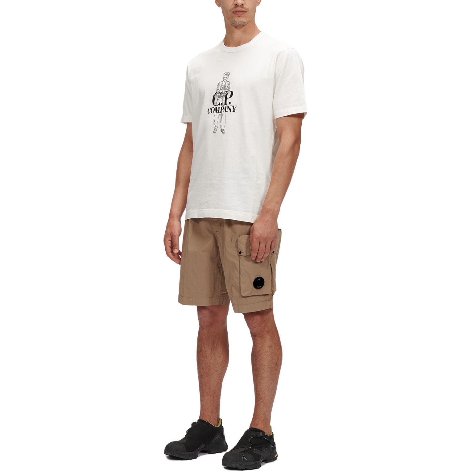 Purchase C.P. Company Celana Pendek Coklat Solid Elastis Pinggang Lurus. 14CMBW217A005991G339