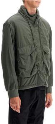 C.P. 컴퍼니 그린 로고 배지 지퍼 업 재킷. CMOW089A005904G674 Shop C.P. 컴퍼니 그린 로고 배지 지퍼 업 재킷. CMOW089A005904G674