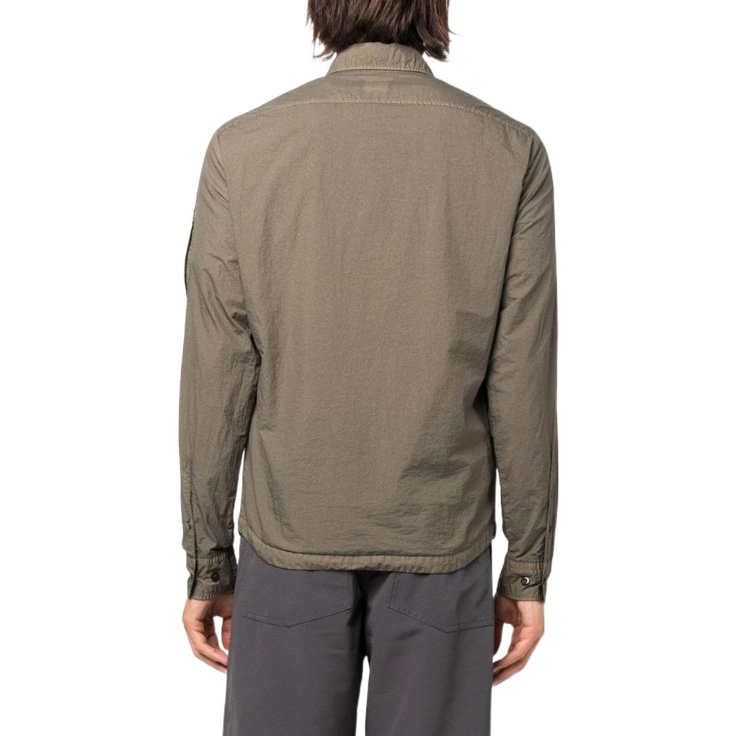 Shop C.P. Company Jaket Kemeja Green Zip-Up. 13CMSH192A005783G-GREEN