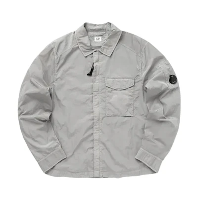 C.P. Company Grey Zip-Up Fitted Long-Sleeve Jacket. 16CMOS039A005904G913