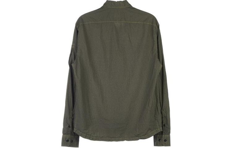 Lookbook C.P. Company Jaket Track Olive Solid dengan Saku Resleting. 13CMSH192A005783G669