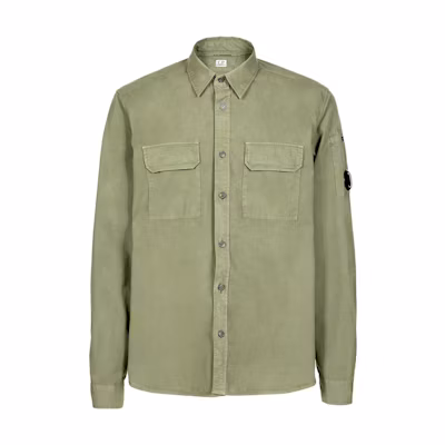 C.P. Company Solid Bronze Green Long Sleeve Shirt 14CMSH157A002824G648