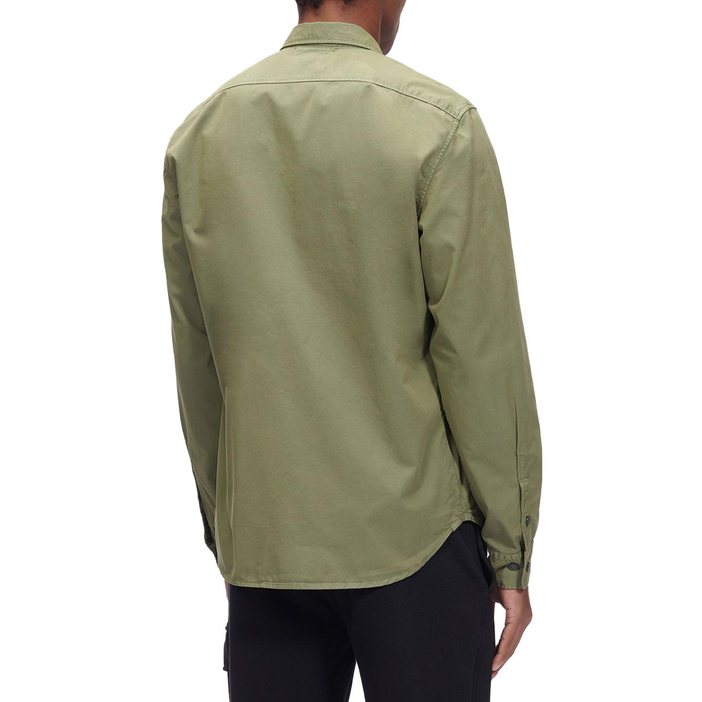 Shop C.P. Company Kemeja Lengan Panjang Solid Bronze Green. 14CMSH157A002824G648