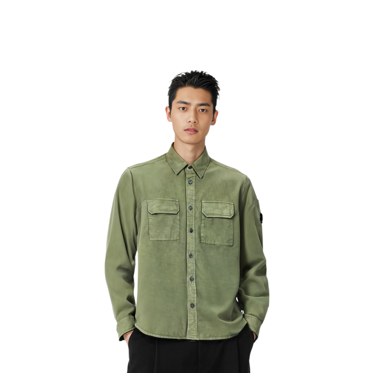 Purchase C.P. Company Kemeja Lengan Panjang Solid Bronze Green. 14CMSH157A002824G648