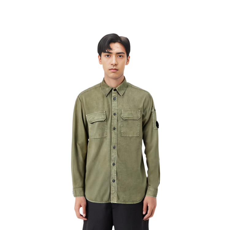 Details for C.P. Company Kemeja Lengan Panjang Solid Bronze Green. 14CMSH157A002824G648