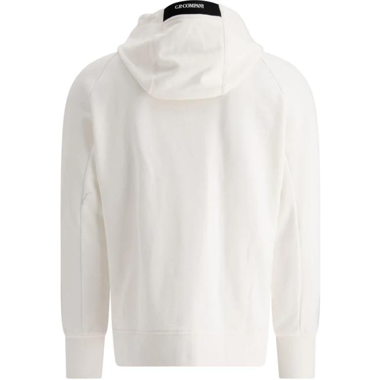 Lookbook C.P. カンパニー ホワイト ロゴ フーディー 長袖 スウェットシャツ CMSS025A005086W103