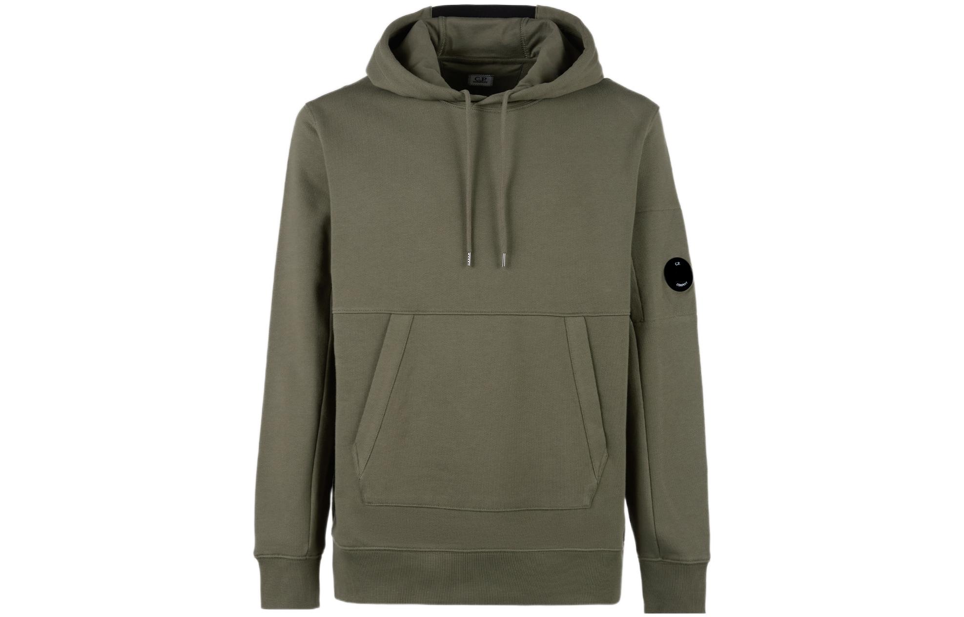 C.P. Company Army Green Pullover Hoodie with Front Pocket - Fall Edition 13CMSS023A005086W669