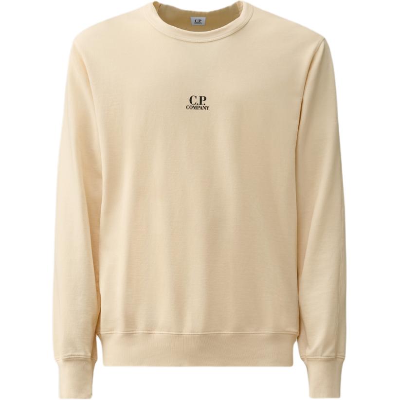 C.P. Company Beige Crewneck Logo Long Sleeve Sweatshirt CMSS162A002246G402