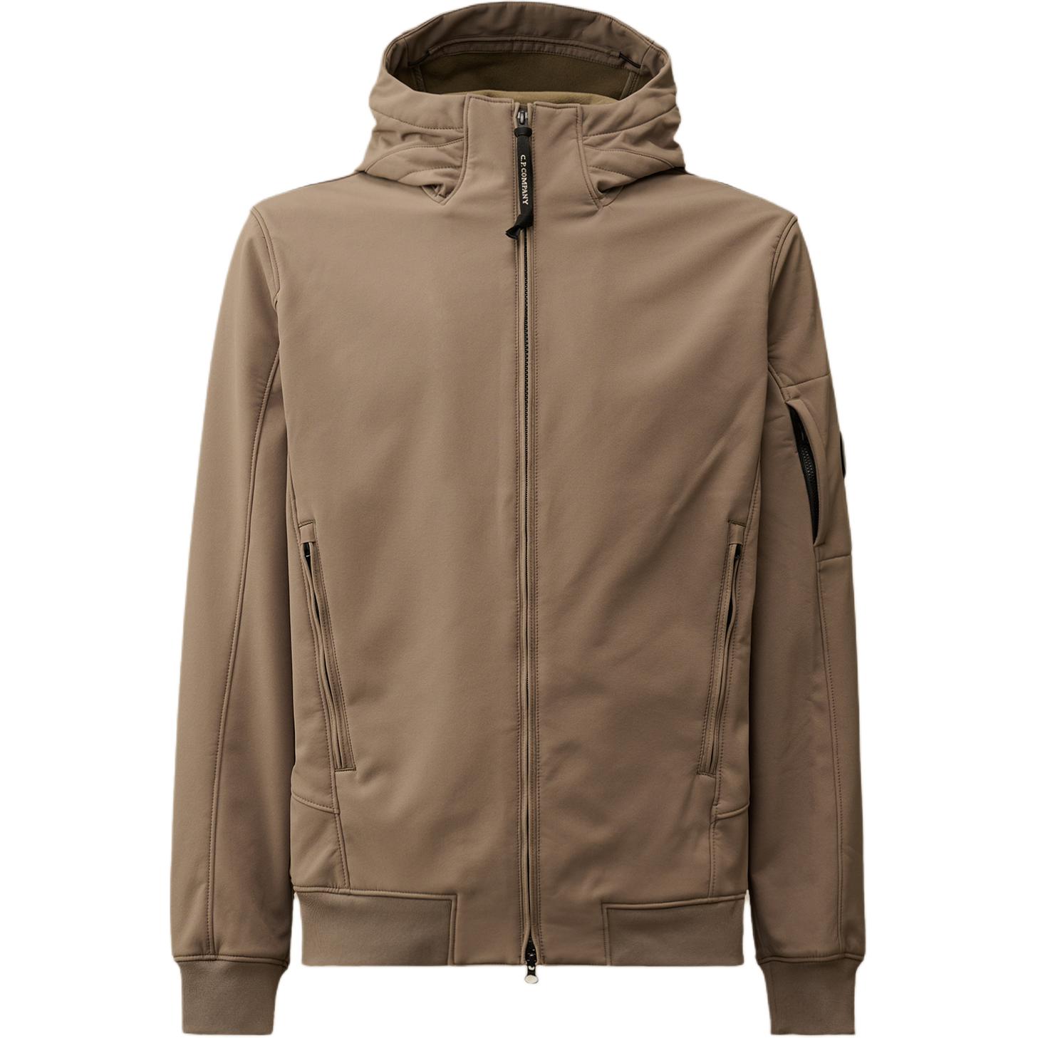 C.P. Company Beige Hooded Zip-Up Bomber Jacket CMOW013A006097A359