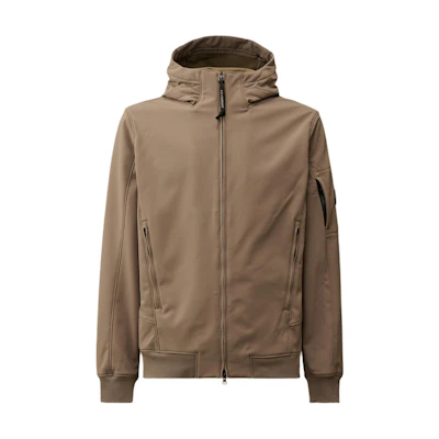 C.P. Company Beige Hooded Zip-Up Bomber Jacket CMOW013A006097A359