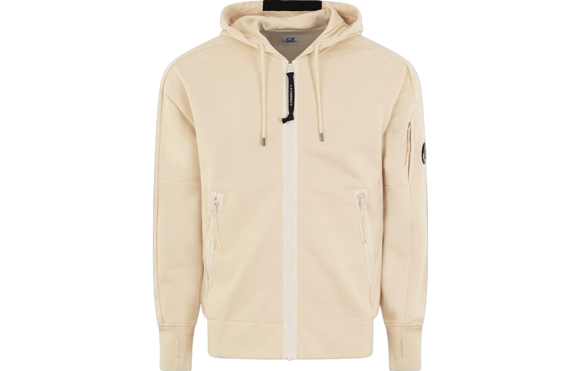 C.P. Company Beige Slim Fit Hoodie Full-Zip Jacket 16CMSS400A005086W402
