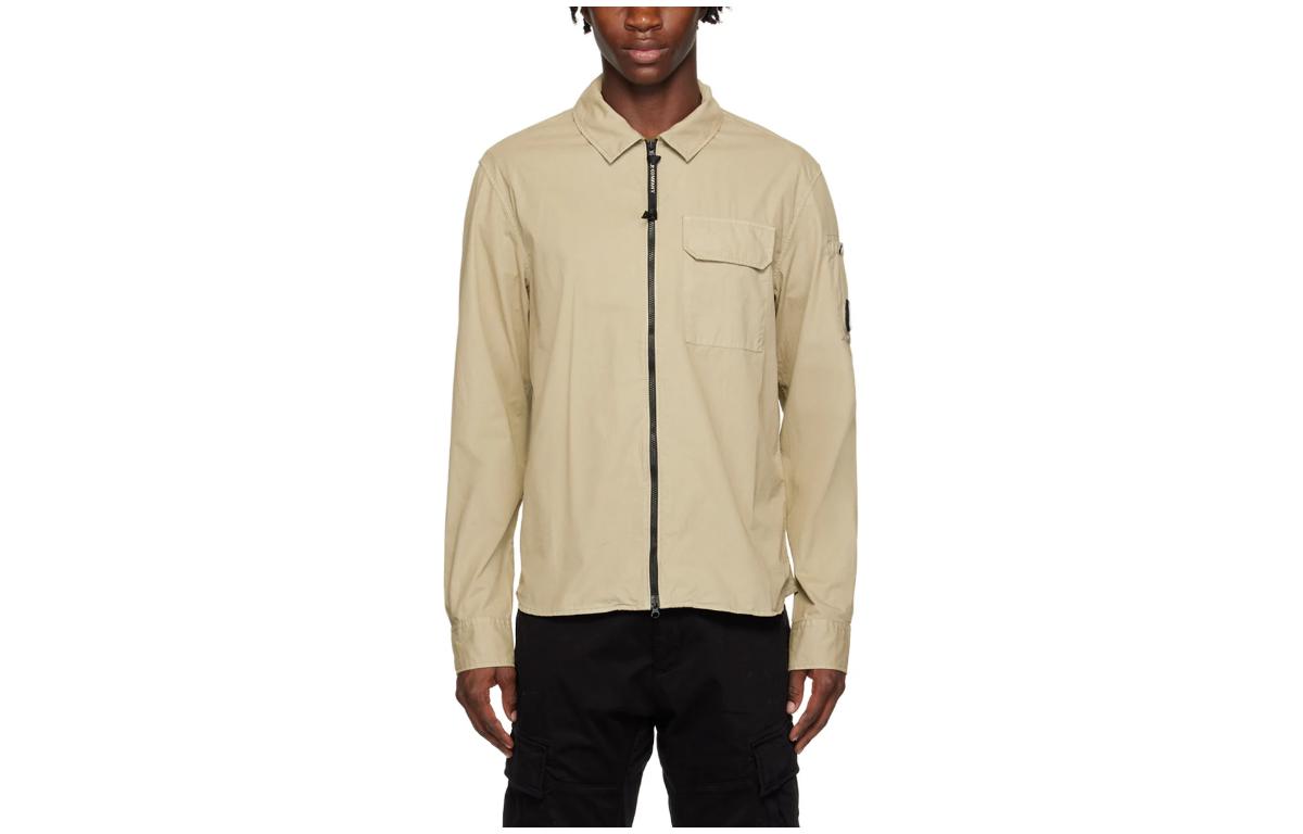 C.P. Company Beige Slim Fit Zip-Up Jacket with Collar 15CMSH158A002824G335