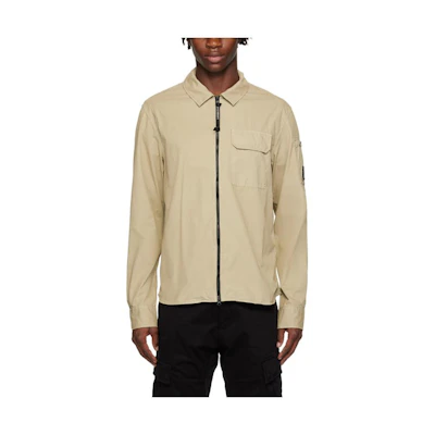 C.P. Company Beige Slim Fit Zip-Up Jacket with Collar 15CMSH158A002824G335