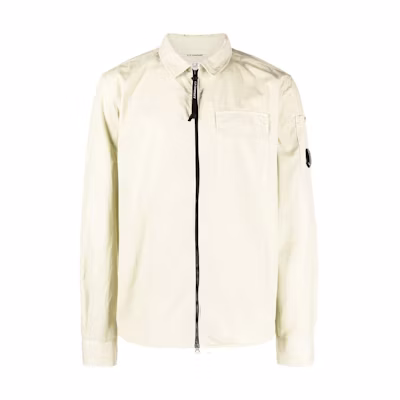 C.P. Company Beige Zip-Up Collared Long Sleeve Jacket Men 13CMSH158A002824G118