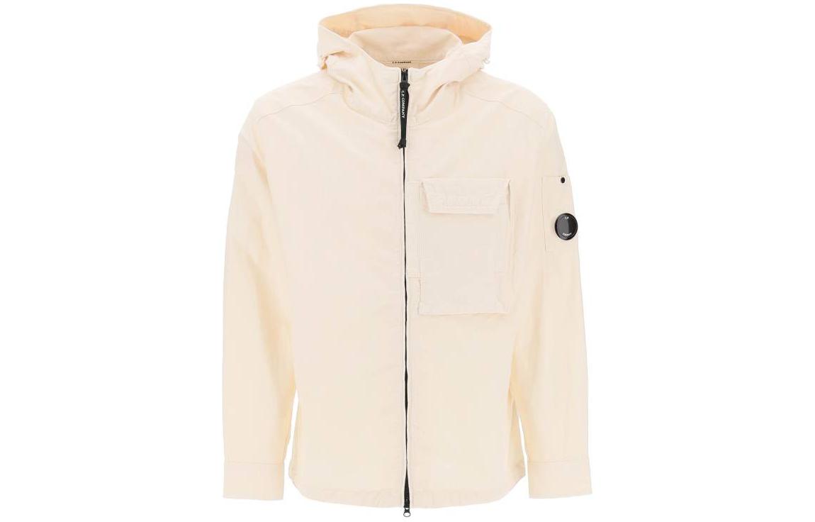 C.P. Company Beige Zip-Up Hoodie Jacket 16CMSH156A006406O402