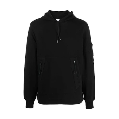 C.P. Company Black Casual Solid Color Loose Fit Hoodie MSS134A005086W999