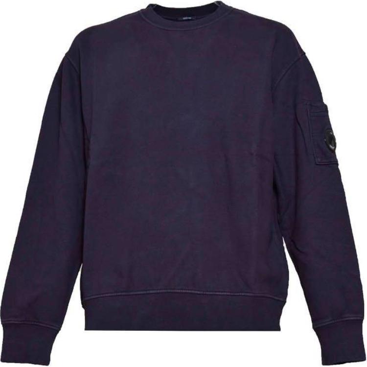 C.P. Company Black Crewneck Long Sleeve Logo Patch Sweatshirt CMSS060A006372R799