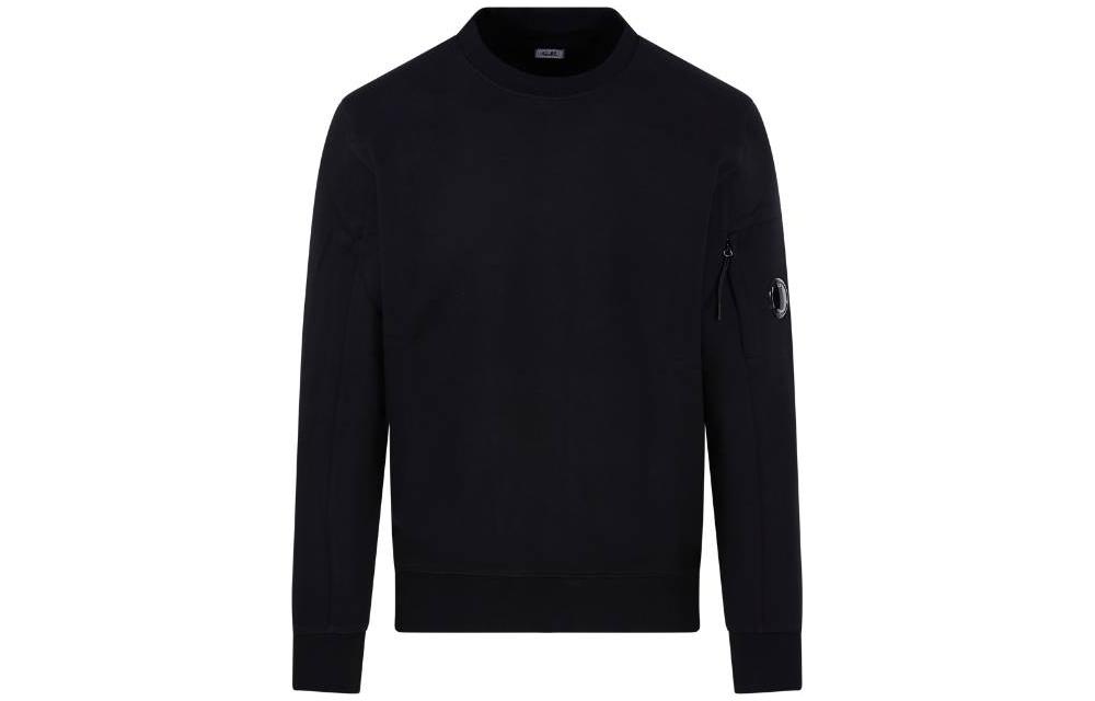 C.P. Company Black Crewneck Long Sleeve Sweatshirt with Logo 15CMSS022A005086W999