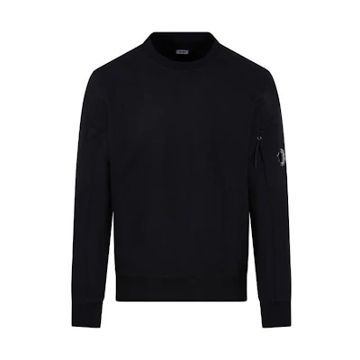 C.P. Company Black Crewneck Long Sleeve Sweatshirt with Logo 15CMSS022A005086W999