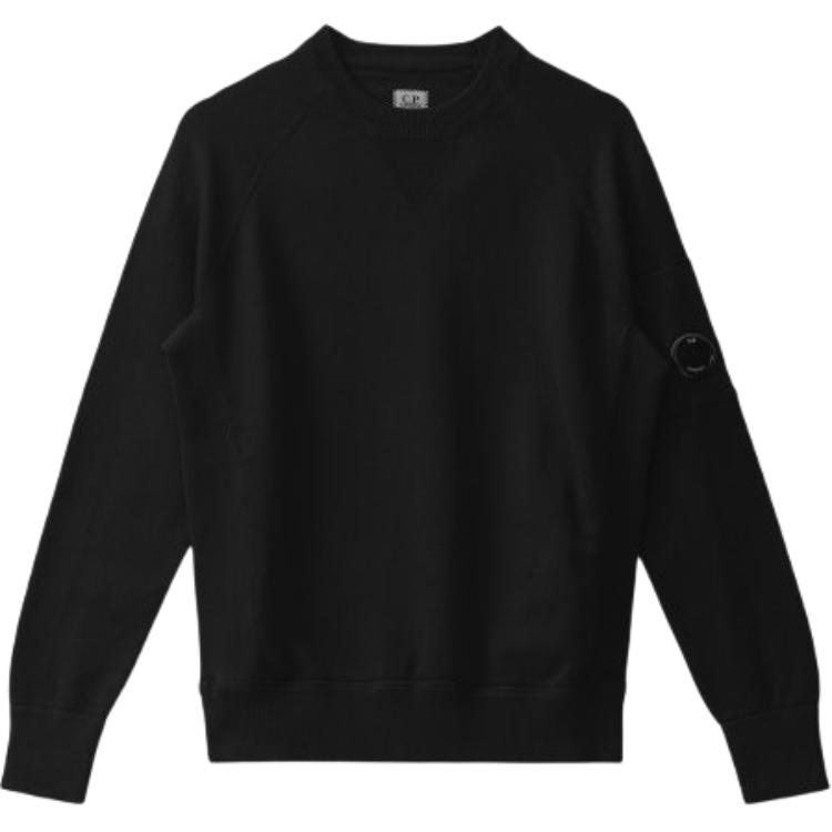 C.P. Company Black Crewneck Pullover Sweatshirt Long Sleeve Casual Fit CMKN098A005805G999