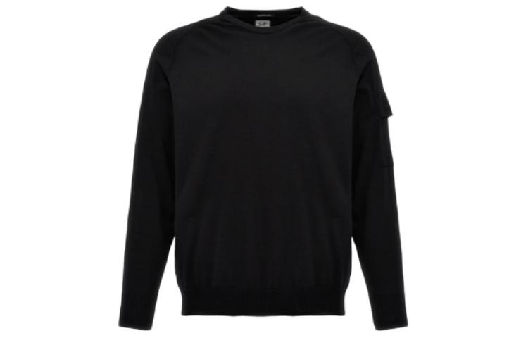 C.P. Company Black Crewneck Raglan Long-Sleeve Sweatshirt 16CLKN010A110059A999
