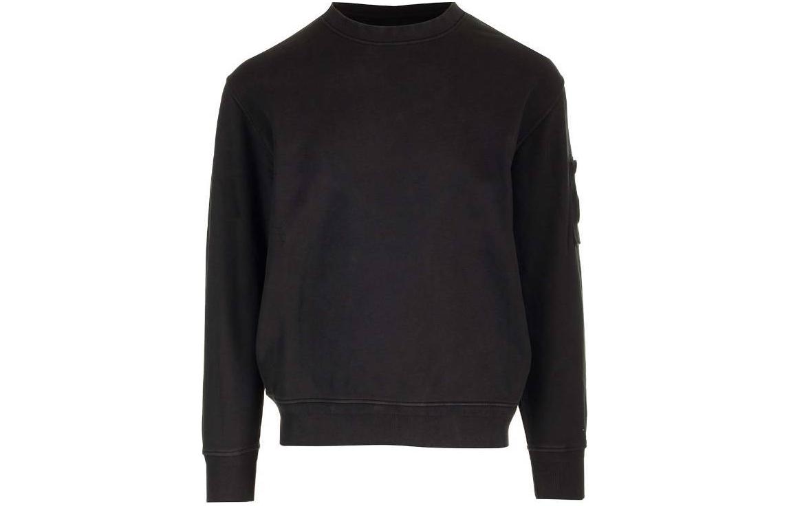 C.P. Company Black Crewneck Slim Fit Long Sleeve Sweatshirt 16CMSS098A110044G999