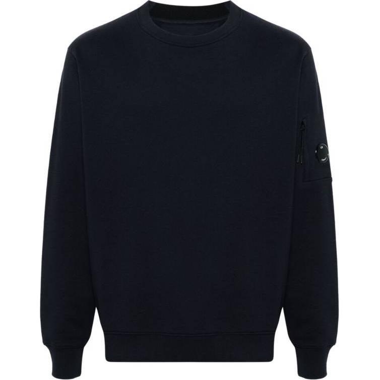 C.P. Company Black Crewneck Sweatshirt with Logo Patch CMSS023A005086W888