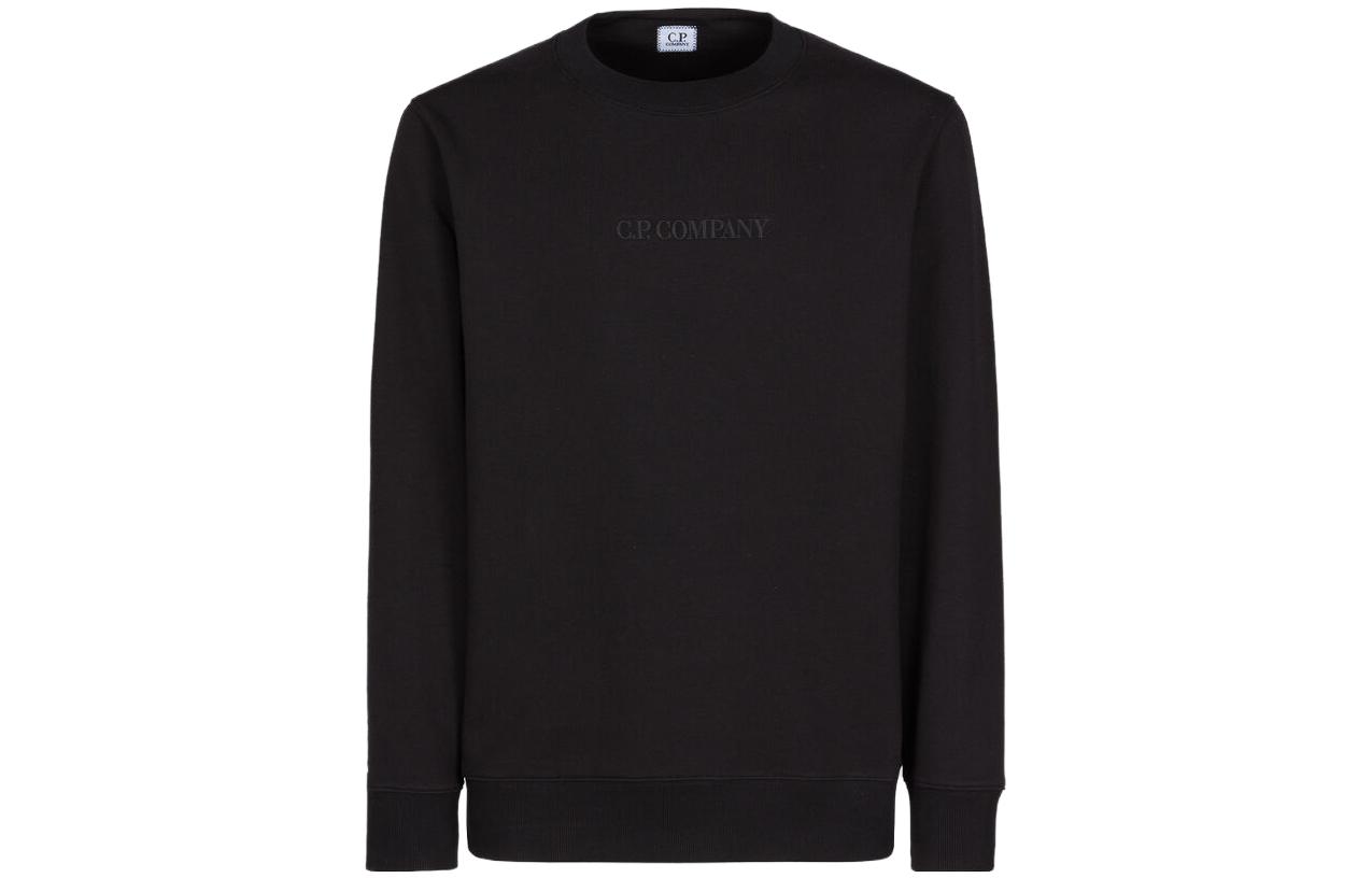 C.P. Company Black Crewneck Sweatshirt with Logo Print Unisex 14CMSS085A005086W999