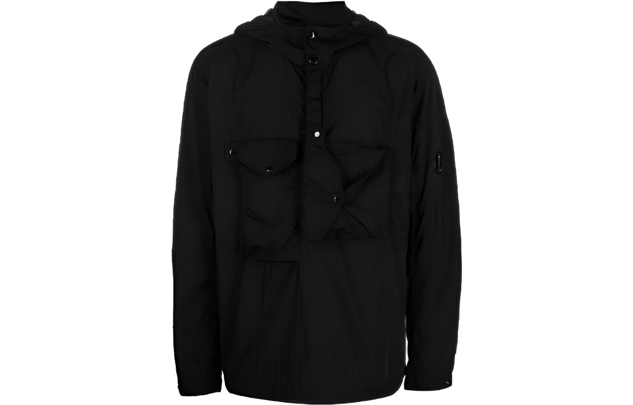 C.P. Company Black Double-Placket Hooded Jacket 13CMOS049A005904G999