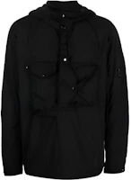 C.P. Company Black Double-Placket Hooded Jacket 13CMOS049A005904G999 C.P. Company Black Double-Placket Hooded Jacket 13CMOS049A005904G999
