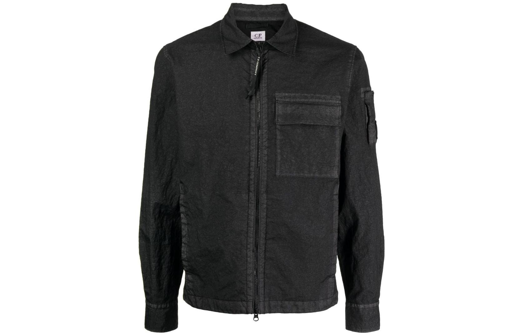 C.P. Company Black Full-Zip Collared Slim-Fit Jacket 14CMOS174A006022G999