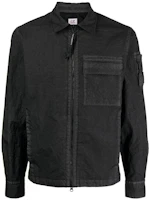 C.P. Company Black Full-Zip Collared Slim-Fit Jacket 14CMOS174A006022G999 C.P. Company Black Full-Zip Collared Slim-Fit Jacket 14CMOS174A006022G999