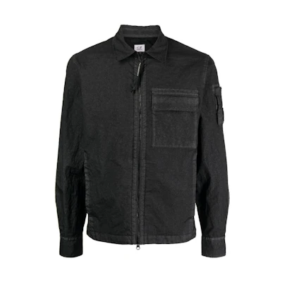 C.P. Company Black Full-Zip Collared Slim-Fit Jacket 14CMOS174A006022G999