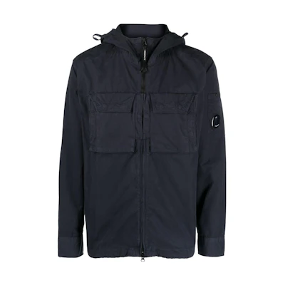 C.P. Company Black Full-Zip Hoodie Jacket for Men with Logo 14CMSH093A006069G999