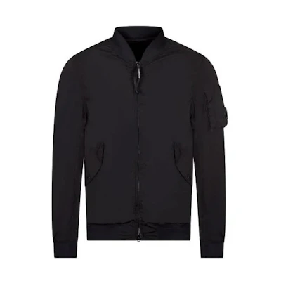 C.P. Company Black Full-Zip Solid Color Long Sleeve Jacket CMOW186A005864G999