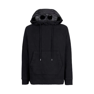 C.P. Company Black Goggle Hoodie - Relaxed Fit Long Sleeve CMSS159A006090M999