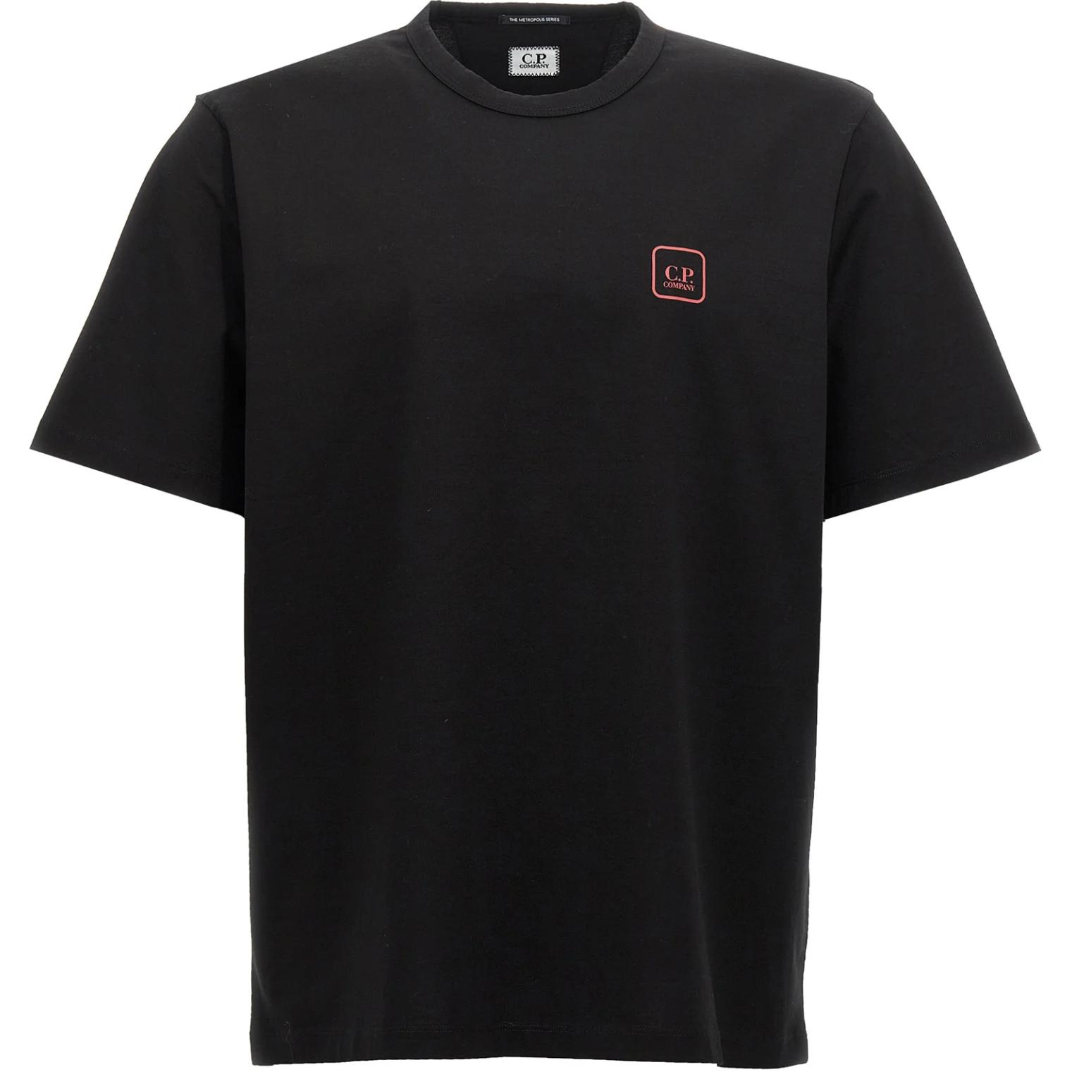 C.P. Company Black Graphic Print Crewneck T-Shirt Short Sleeve CLTS047A006370W999