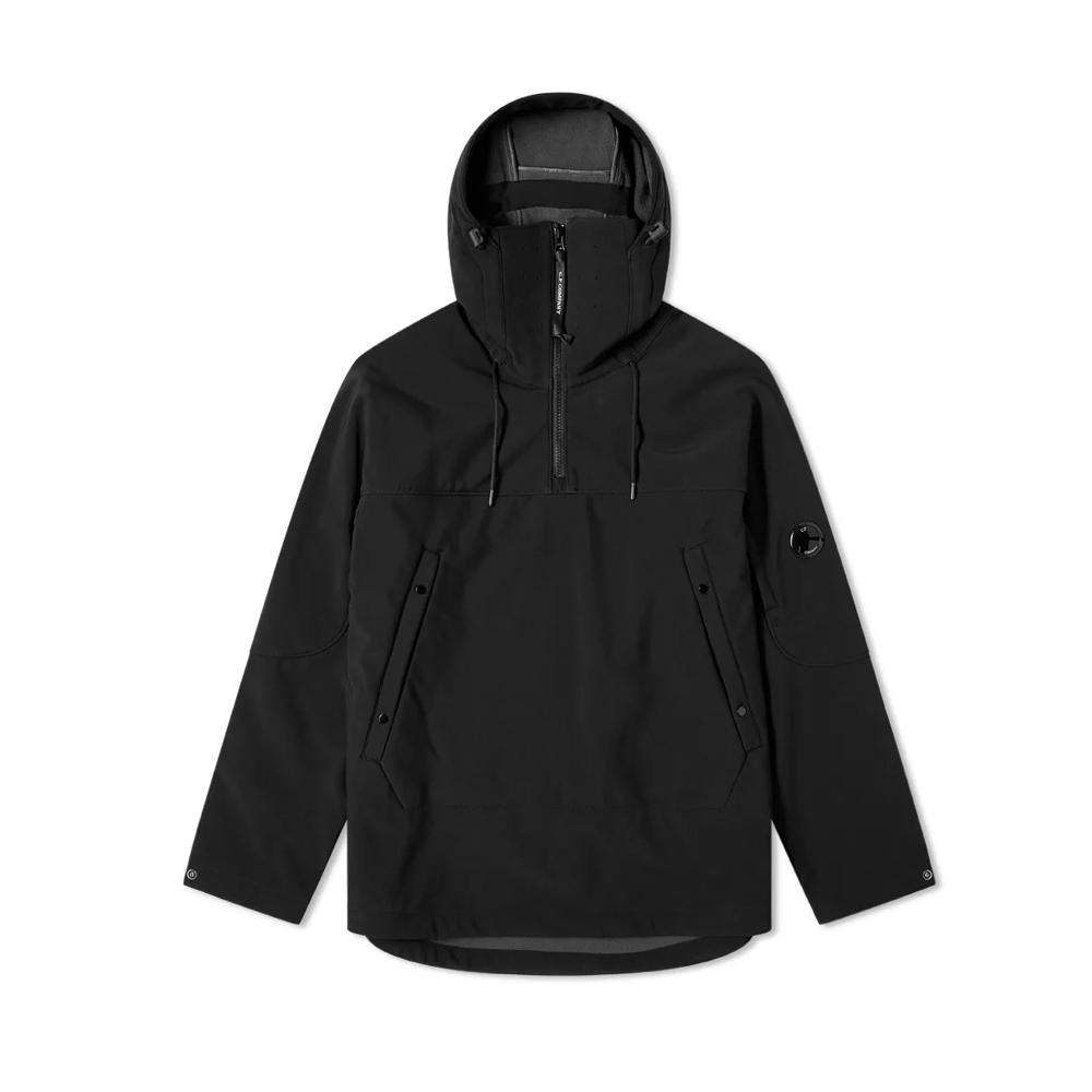 C.P. Company Black Half-Zip Hoodie Jacket CMOW044A005784A999